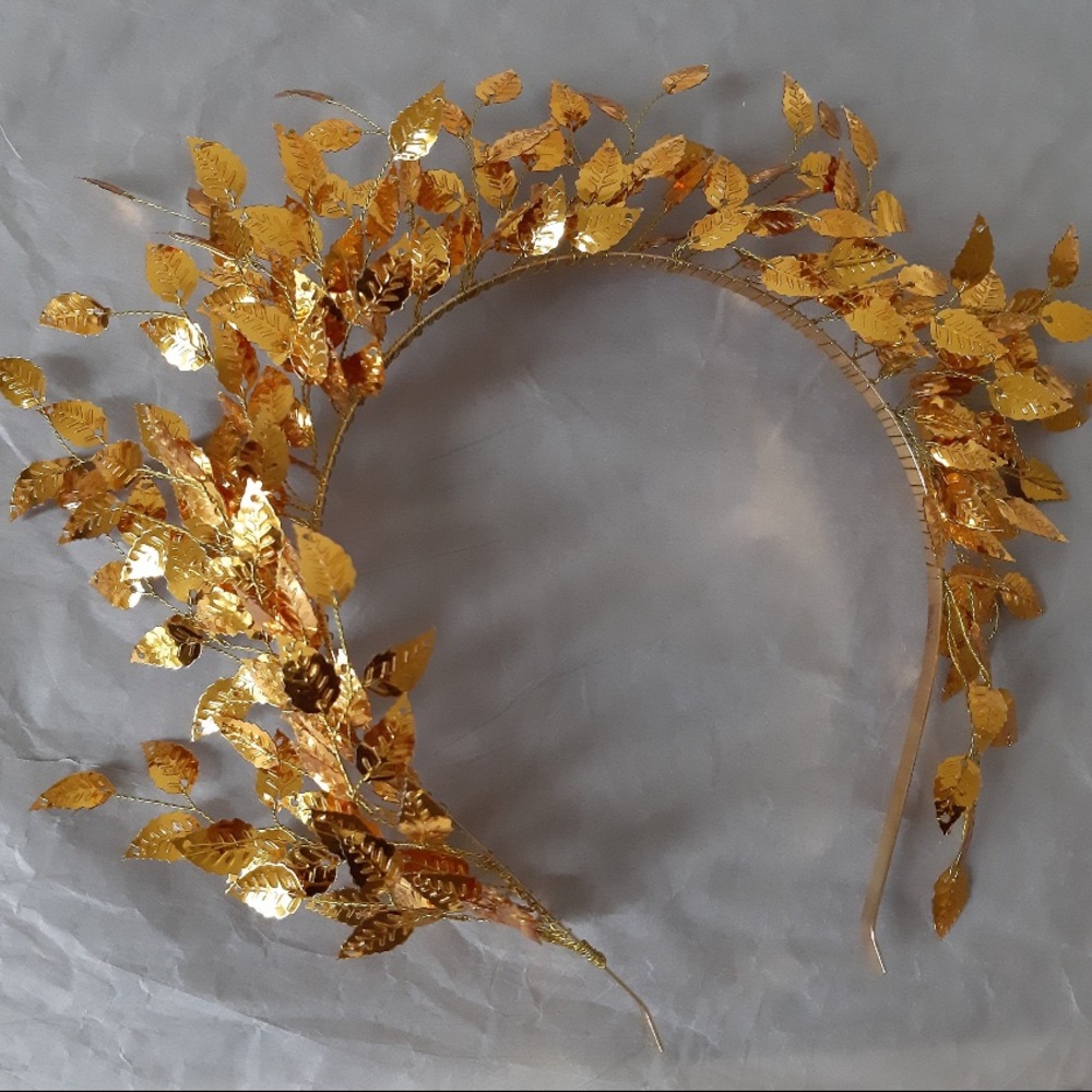 Gold Colored Leaf Headband
